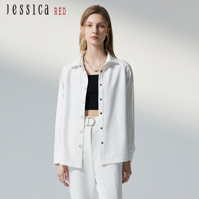 JESSICA RED -休閒簡約百搭寬鬆長袖襯衫824432