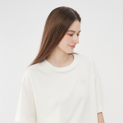 GIORDANO 女裝純棉圓領奢華棉TEE - 24 皎白