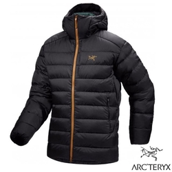 【ARCTERYX 始祖鳥】男 Thorium 輕量防潑水耐磨連帽保暖羽絨外套.夾克_X000007380 魔術黑