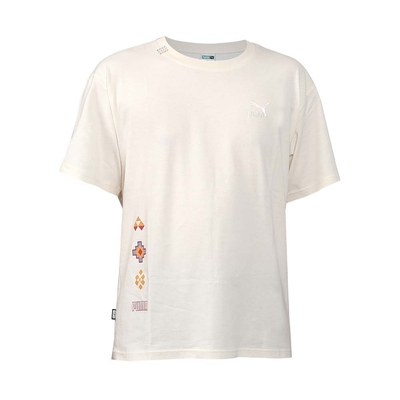 PUMA 男流行系列PRAIRIE RESORT短袖T恤-亞規 寬版 休閒 上衣 62687055 米白橘紅藍