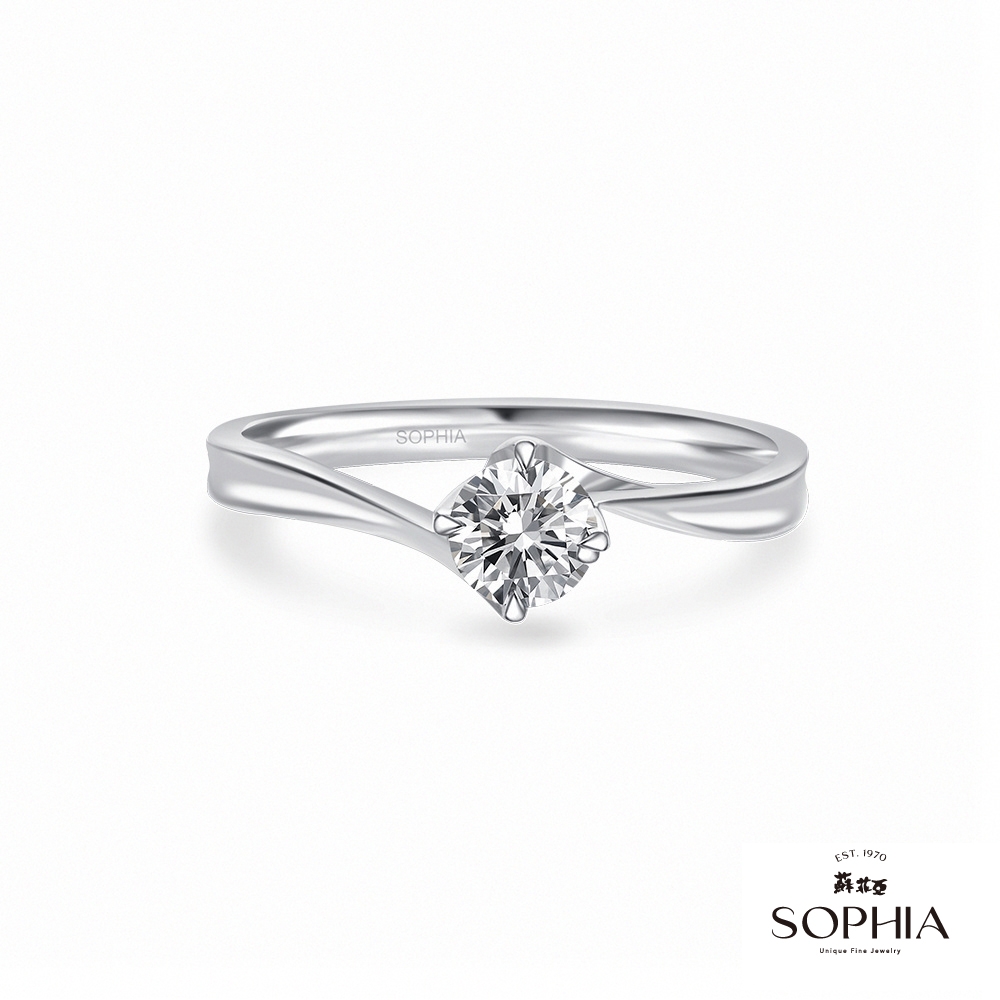 SOPHIA 蘇菲亞珠寶 - 對角四爪 30分 GIA F/SI2 18K金 鑽石戒指