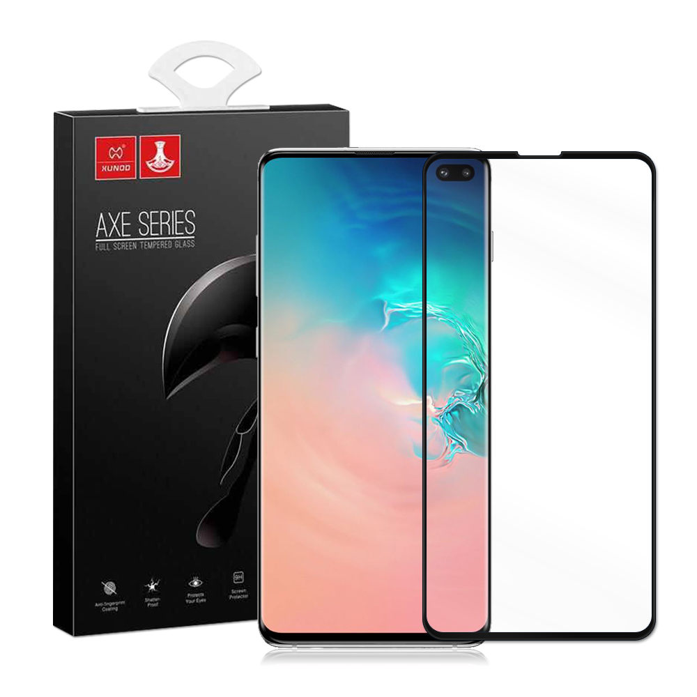 全膠貼合 XUNDD Samsung S10+ 3D滿版9H鋼化玻璃保護貼(黑)