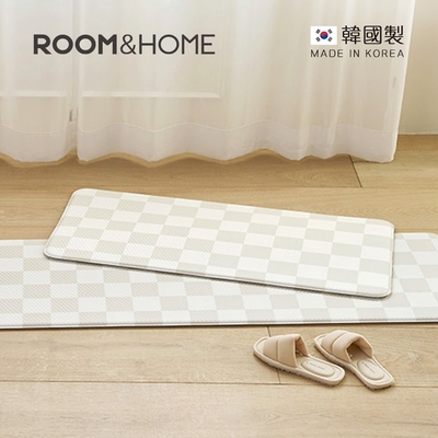 韓國ROOM&HOME 韓國製棋盤格印花雙面防油防水廚房地墊-45x95cm