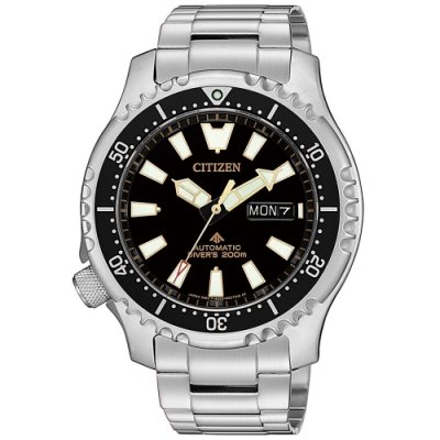 citizen 限量黑金河豚艦隊機械潛水錶(ny0090-86e)-黑x金/42mm