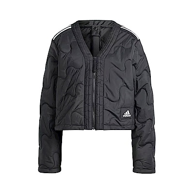 Adidas W Nuganic Ins J IN3295 女 短版 外套 V領 亞洲版 休閒 保暖 舒適 黑