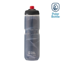 【Polar Bottle】24oz 雙層保冷噴射水壺Jersey Knit 棕黑 Charcoal