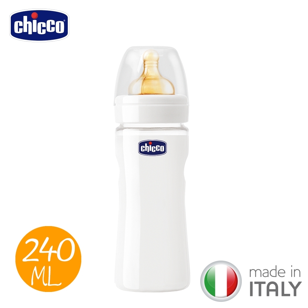 chicco-舒適哺乳-乳膠玻璃大奶瓶240ml-單孔