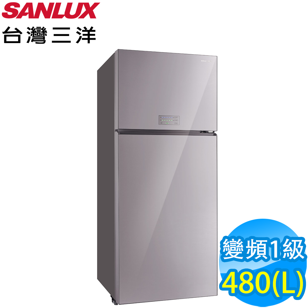 【超值】SANLUX台灣三洋 480L 1級變頻2門電冰箱 SR-C480BVG 采晶玻璃鏡面 - 變頻301-599L - @網紅直播人氣商品