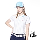 【Lynx Golf】女款吸排抗UV合身版花邊領設計滿版Lynx字樣印花短袖POLO衫/高爾夫球衫-白色 product thumbnail 2