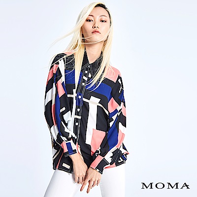 MOMA 幾何印花蝙蝠袖上衣