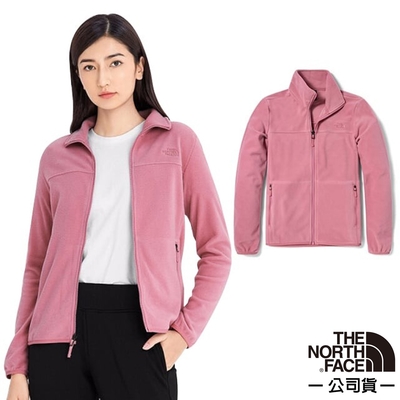 【The North Face】女 TKA 100 輕柔刷毛抓絨保暖外套.夾克_4NAQ-ZCF 粉色