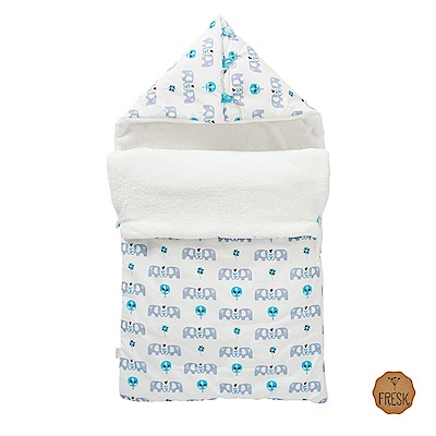 荷蘭 FRESK 嬰幼兒有機棉保暖睡袋 (藍色小象)
