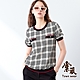 【TOWNWEAR棠葳】典雅方格撞色上衣(中大尺碼/女上衣/女上著/短袖/鑽飾) product thumbnail 1