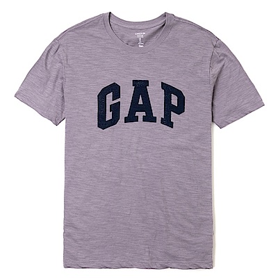 GAP 經典LOGO標誌短袖T恤-灰紫色