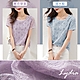 【Lydia】韓版寬鬆葉子印花彈性蕾絲上衣(淺水藍/薰衣草紫 M/L/XL/2L) product thumbnail 1