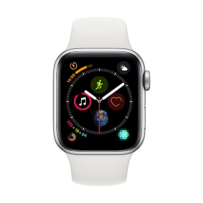 Apple Watch Series 4(GPS) 40mm銀色鋁金屬錶殼+白色運動錶帶