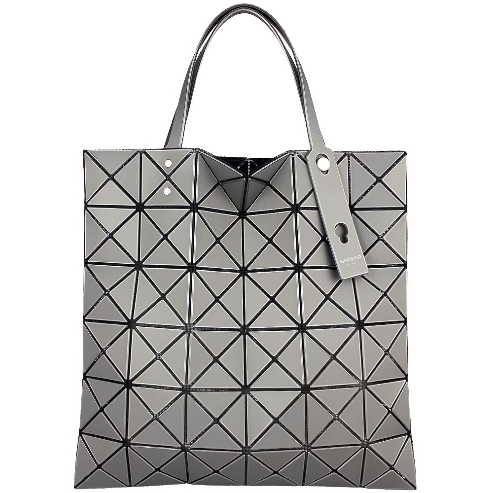 ISSEY MIYAKE 三宅一生BAOBAO 霧面幻彩三角格6x6手提包(灰)