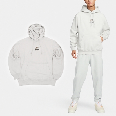 Nike 長袖上衣 NSW Hoodie 男 女 灰 棕 帽T 運動長袖 刺繡LOGO 寬鬆 內刷毛 FV4024-072