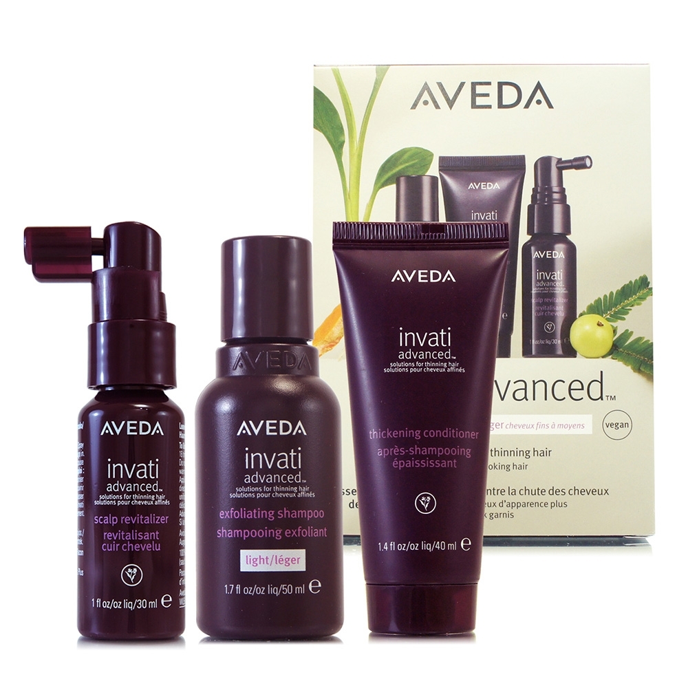 AVEDA 蘊活豐盈焦點隨行三件禮盒組-(蘊活菁華更新洗髮精50ml+蘊活潤髮乳40ml+蘊活滋養液30ml)-公司貨