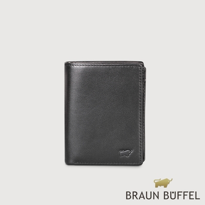 【BRAUN BUFFEL 德國小金牛】台灣總代理 卡斯 名片夾-黑色/BF525-143-BK