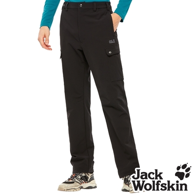 【Jack wolfskin 飛狼】男 帥氣休閒長褲 細緻內磨毛保暖 登山褲『黑』