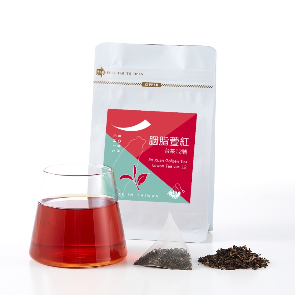 BOBA CHiC 徐可波 台茶12號胭脂萱紅 15入袋裝 (立體原葉茶包)