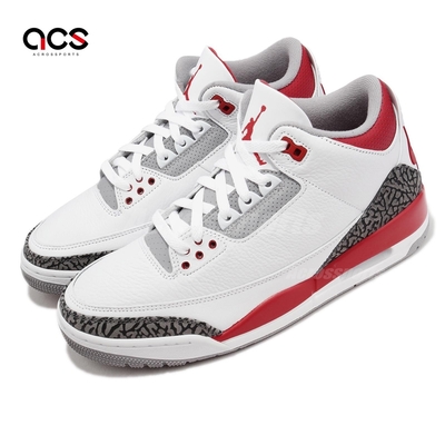 Nike Air Jordan 3 Retro 男鞋 白 紅 爆裂紋 Fire Red OG 老屁股 三代 DN3707-160