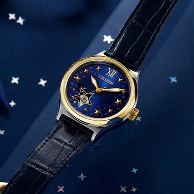 CITIZEN星辰 LADY S系列 耀眼星空開芯機械腕錶 母親節 禮物 34mm/PC1009-27M