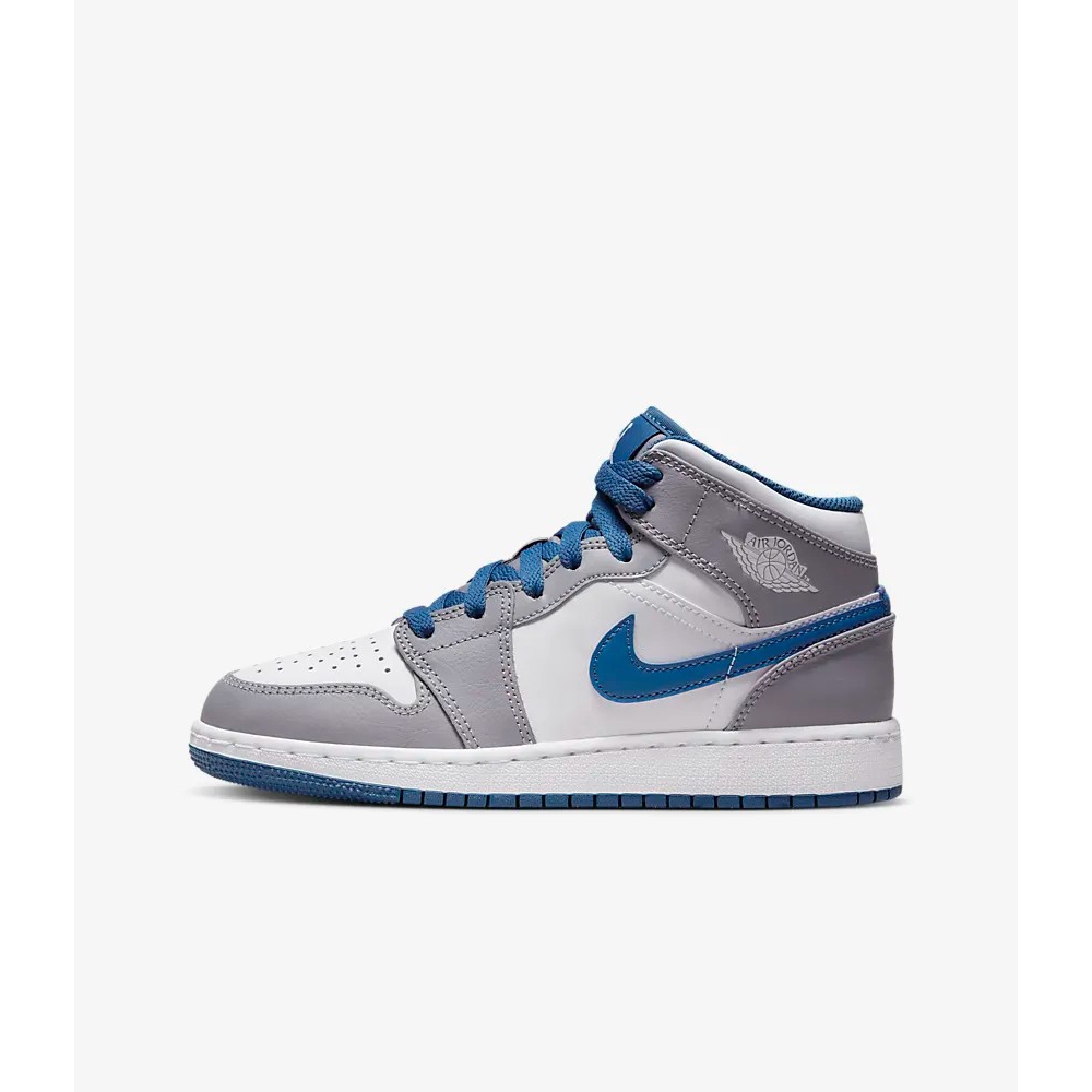 NIKE AIR JORDAN 1 MID (GS) 大童男女運動休閒鞋-灰藍白-DQ8423014