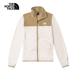 【The North Face 官方旗艦】北面女款白色舒適保暖立領抓絨外套｜81SRROR