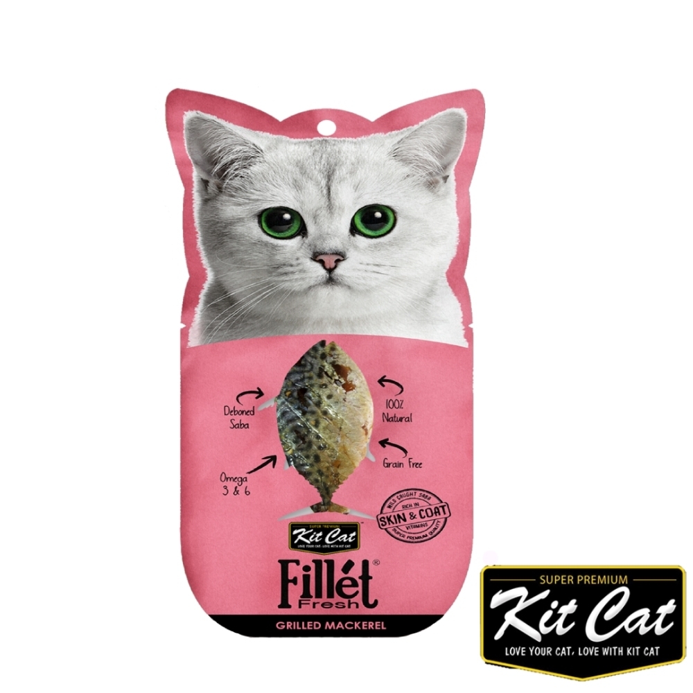 Kitcat小鮮肉系列-炙烤鯖魚柳條 30g 貓零食 貓肉條 肉塊 化毛 牛磺酸
