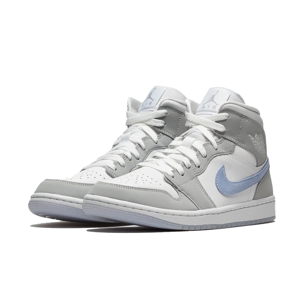 Nike W Air Jordan 1 Mid Wolf Grey 女灰白藍小Dior 休閒鞋BQ6472-105