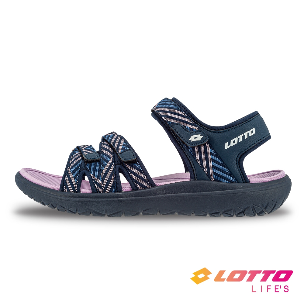 【LOTTO 義大利】女 織帶輕涼鞋(藍/紫-LT3AWS8196)