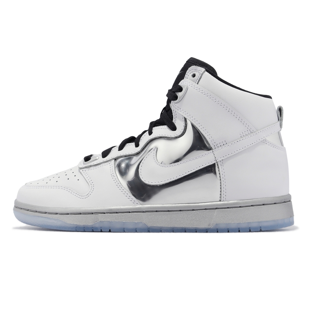 Nike 休閒鞋Wmns Dunk High SE 女鞋白銀果凍底高筒皮革Chrome DX5928