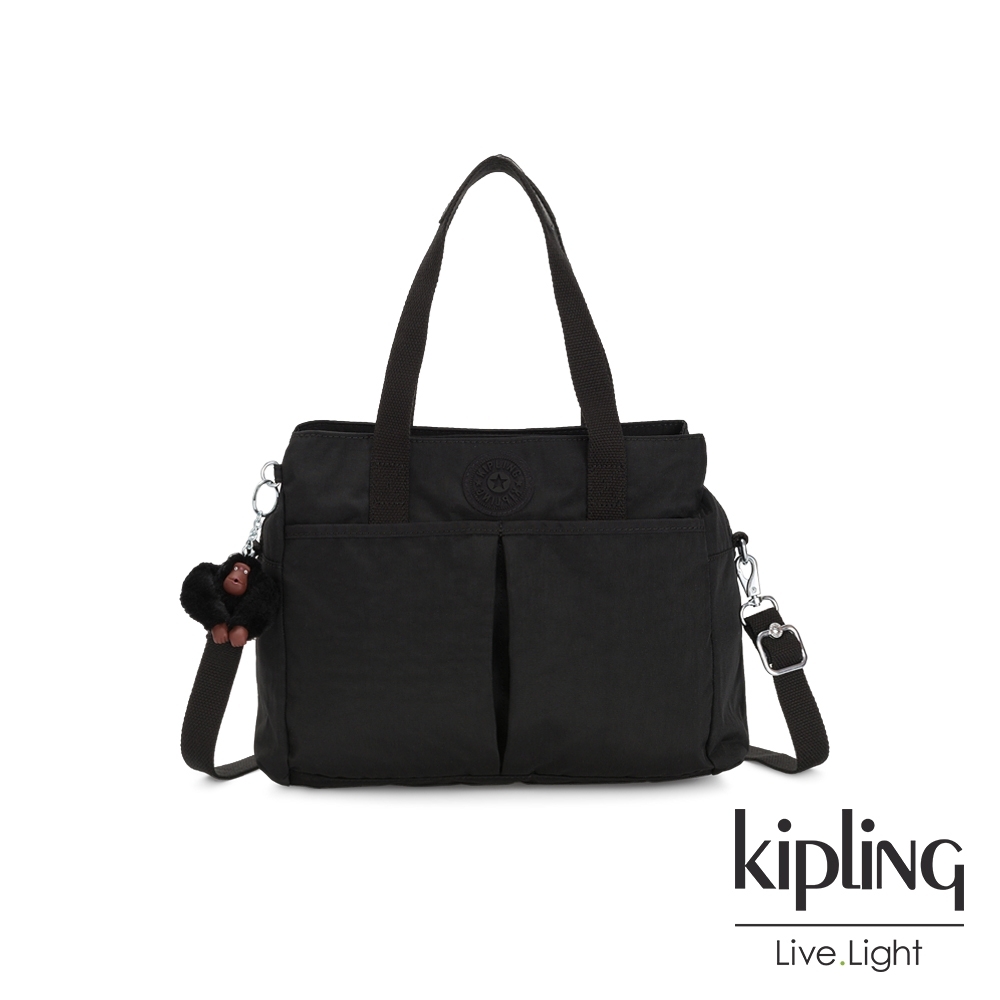 Kipling 質感黑大容量手提兩用包-KENZIE