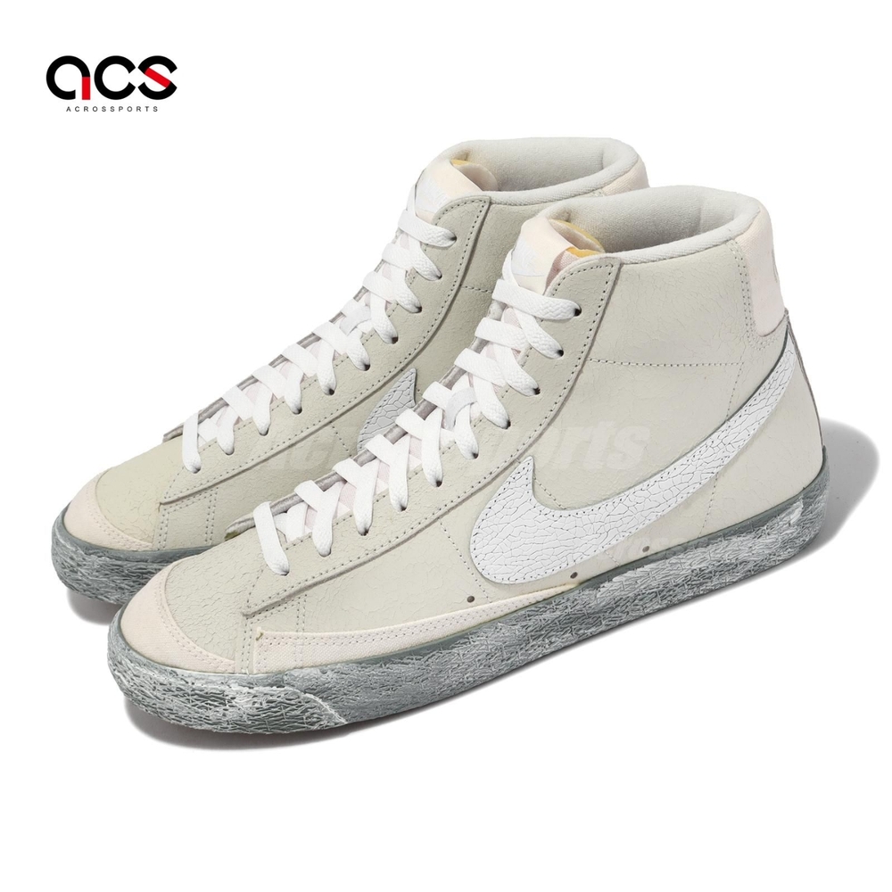 Nike 休閒鞋 Blazer Mid 77 SE 男鞋 灰 白 皮革 中筒 復古 DV0797-100