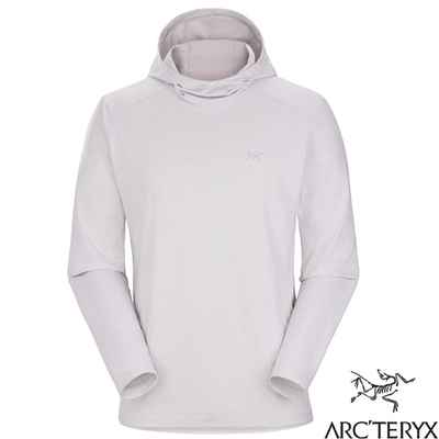 ARCTERYX 始祖鳥 男 Cormac Hoody 登山輕量透氣快乾長袖連帽排汗衣.帽T.運動休閒衫_沈靜灰