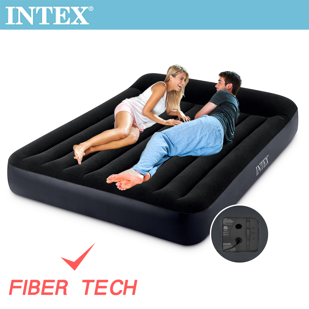 INTEX 舒適雙人(FIBER TECH)內建電動幫浦充氣床-寬152cm(64149)