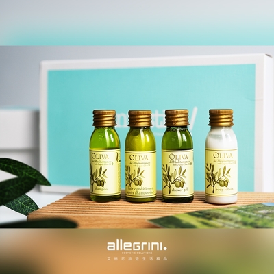 【Allegrini 艾格尼】Oliva地中海橄欖系列 豪華旅行禮盒(沐浴露30ml+潤膚 乳30ml+洗髮精30ml+潤髮乳30ml)