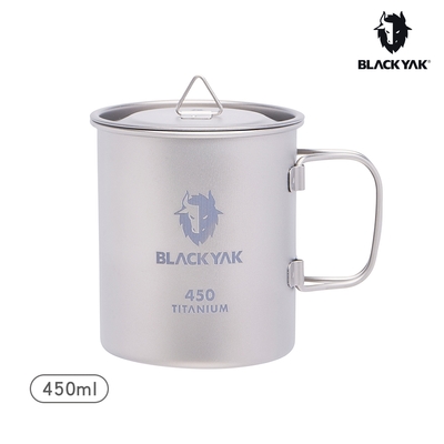 BLACKYAK TITANIUM純鈦單層折疊手把杯-450ml(碳灰)| IU代言 戶外 運動 露營 周邊配件 |BYDB1NGN02