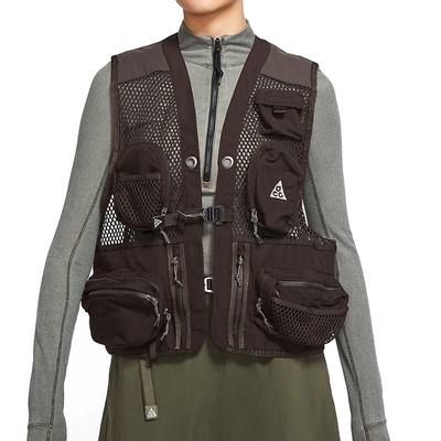 Nike AS U ACG BUTTLES VEST 男款女款黑色戶外機能戰術背心 