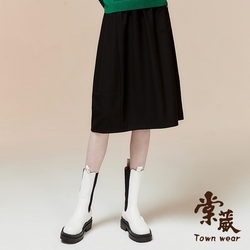 【TOWNWEAR棠葳】休閒顯瘦口袋中長裙(女下身/女下著/寬鬆)