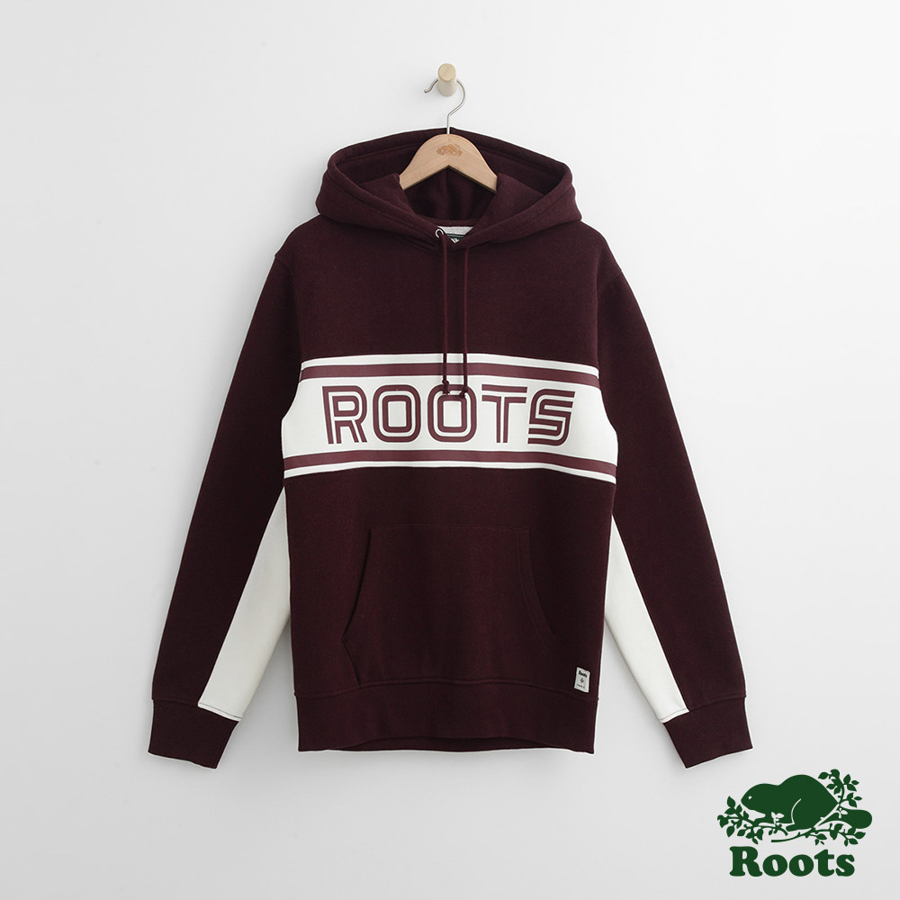 Roots 男裝-緞帶連帽上衣-紅色