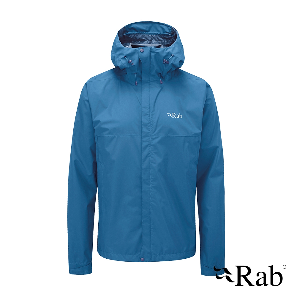 【英國 RAB】Downpour Eco Jacket 輕量防風防水連帽外套 男款 丹寧藍 #QWG82