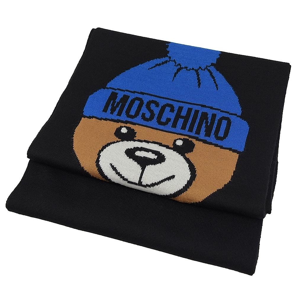 MOSCHINO 精典泰迪熊羊毛長圍巾(2款可選) product lightbox image 1