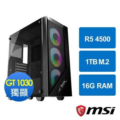 微星A520平台[夜天邪神]R5 4500/16G/GT 1030/1TB_M2