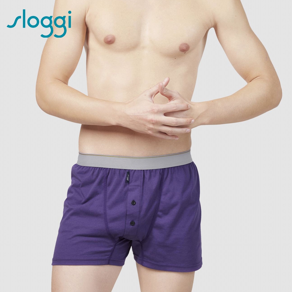 sloggi MEN ORGANIC COTTON系列寬鬆平口褲 M-XXL 深紫藍(男士寬鬆四角褲 有機棉)