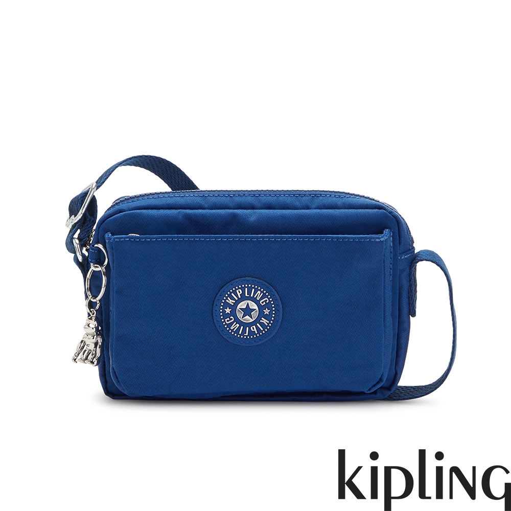 Kipling 極簡群青藍前後加寬收納側背包-ABANU