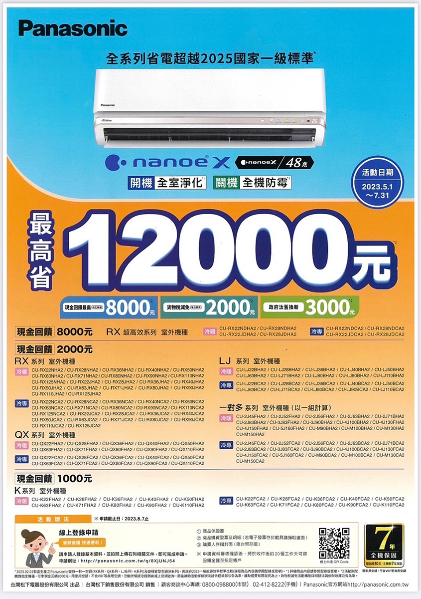 Panasonic國際牌2-3坪K系列1級變頻分離式冷專空調CU-K22FCA2/CS-K22FA2