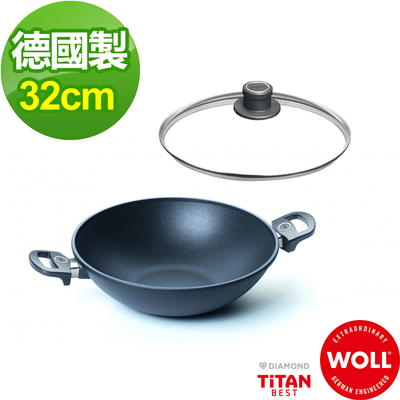 【德國WOLL】Titan Best鈦鑽石系列32CM 不沾炒鍋(含蓋)